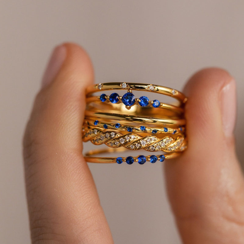 Sapphire Stacking Ring Set in 18K Gold