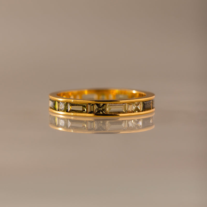 Peridot Inlay Eternity Ring